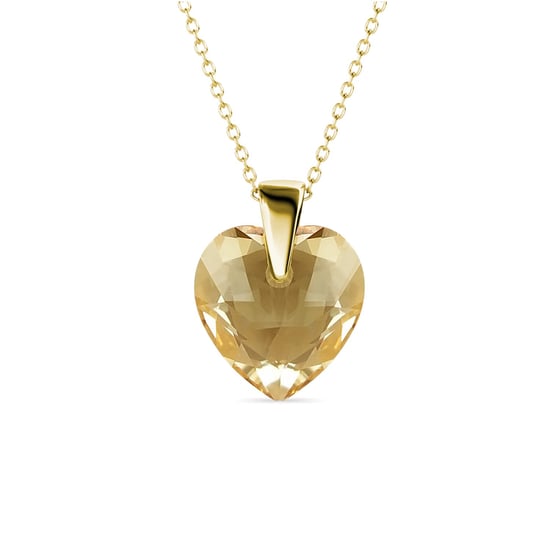 Kristalline Herz Anhänger - Gold und Bernstein - Image 1