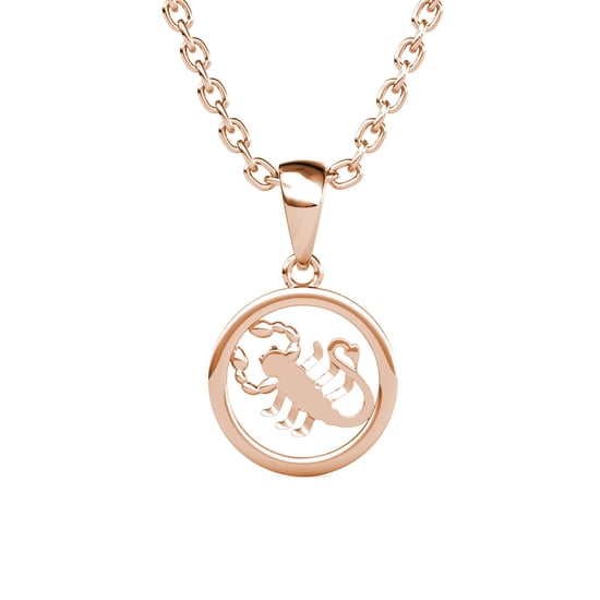 Skorpion Sternzeichen Anhänger - Roségold und Kristall - Image 4