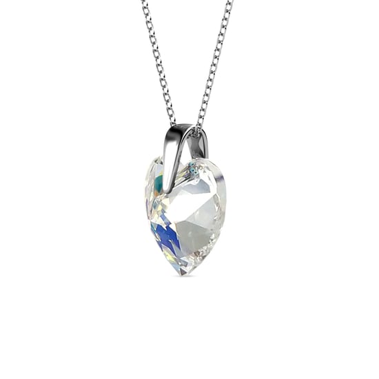 Kristalline Herz Anhänger - Silber und glänzendes Weiß - Image 3