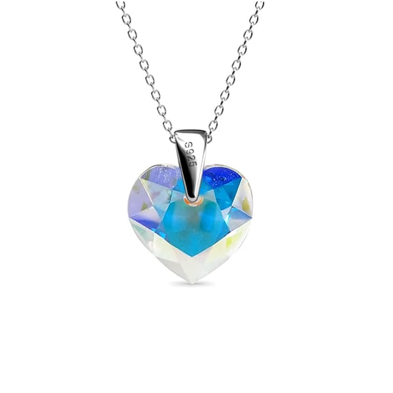 Kristalline Herz Anhänger - Silber und glänzendes Weiß - Image 4