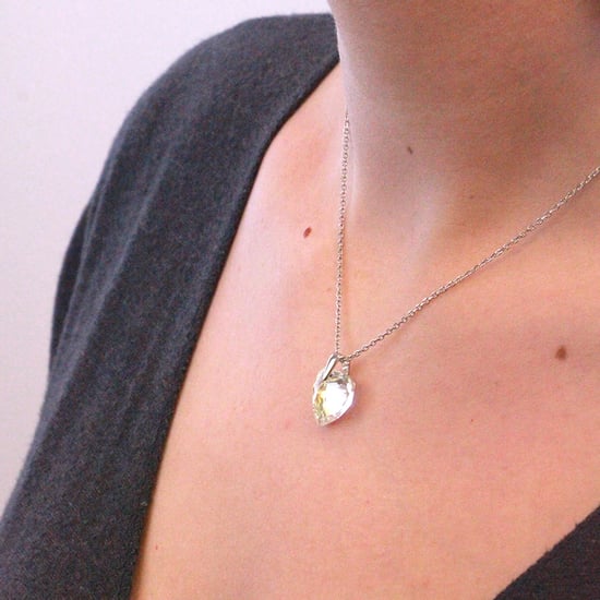 Kristalline Herz Anhänger - Silber und glänzendes Weiß - Image 5