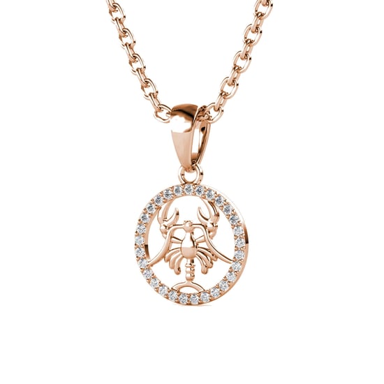 Krebs Sternzeichen Anhänger - Roségold und Kristall - Image 3