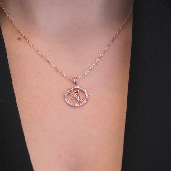 Schütze Sternzeichen Anhänger - Roségold und Kristall - Image 2