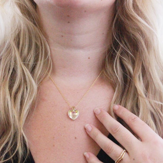 Kristalline Herz Anhänger - Gold und glänzendes Weiß - Image 2