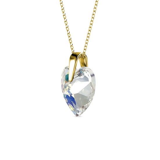 Kristalline Herz Anhänger - Gold und glänzendes Weiß - Image 3