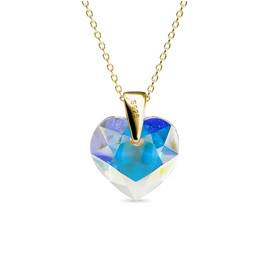 Kristalline Herz Anhänger - Gold und glänzendes Weiß - Image 4