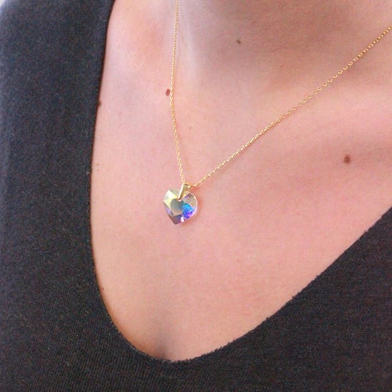 Kristalline Herz Anhänger - Gold und glänzendes Weiß - Image 6
