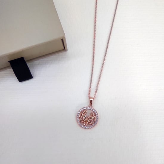 Zwillinge Sternzeichen Anhänger - Roségold und Kristall - Image 6