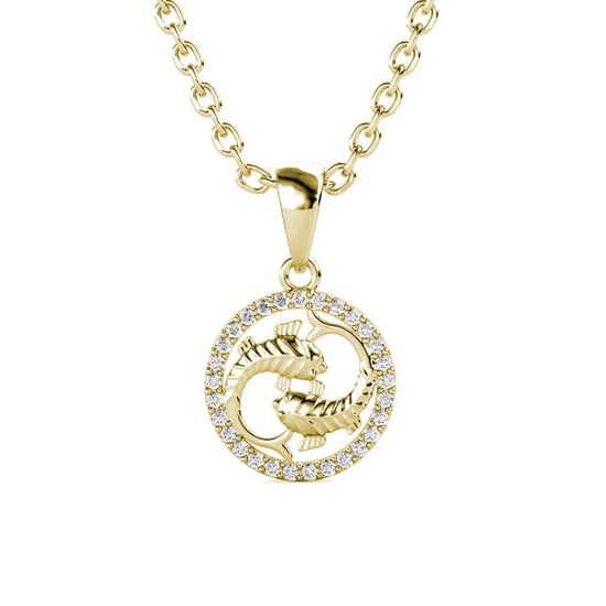 Sternzeichen-Anhänger Fische - Gold und Kristall - Image 1