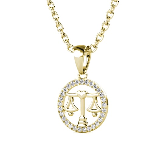 Anhänger Sternzeichen Waage - Gold und Kristall - Image 3
