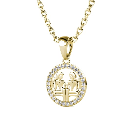 Zwillinge Sternzeichen Anhänger - Gold und Kristall - Image 3