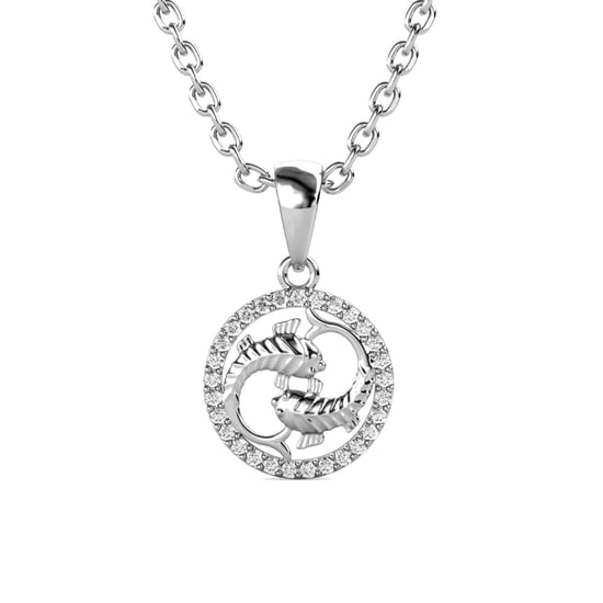 Sternzeichen-Anhänger Fische - Silber und Kristall - Image 1