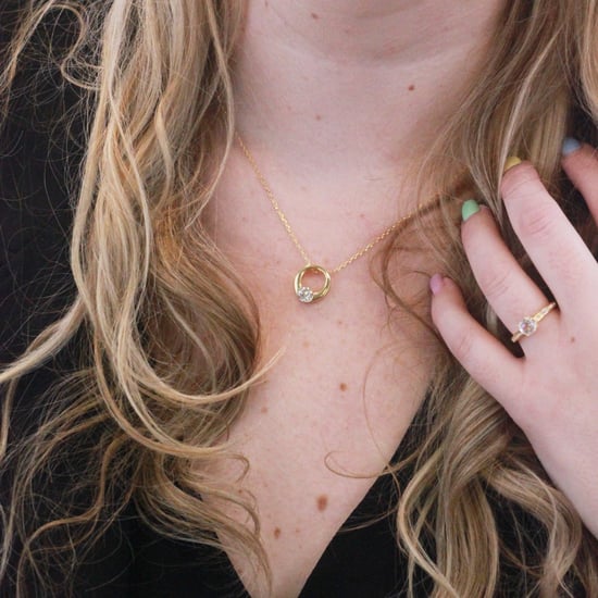 Mini-Ring-Anhänger - Gold und Kristall - Image 2
