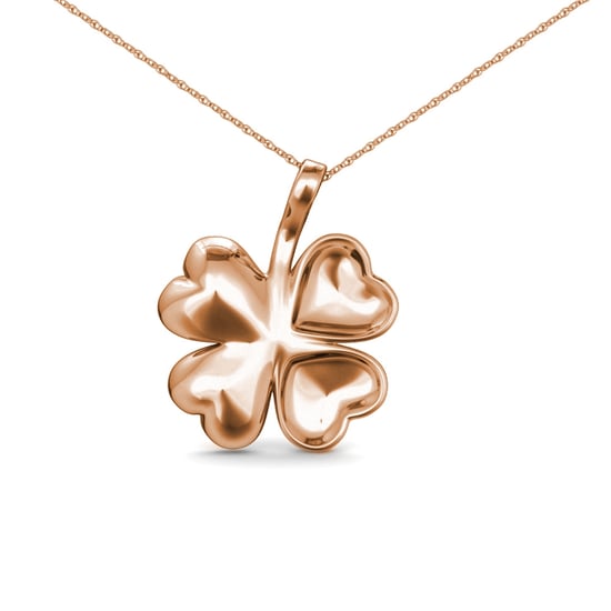 Anhänger mit vier Blättern - Roségold und Kristall - Image 2