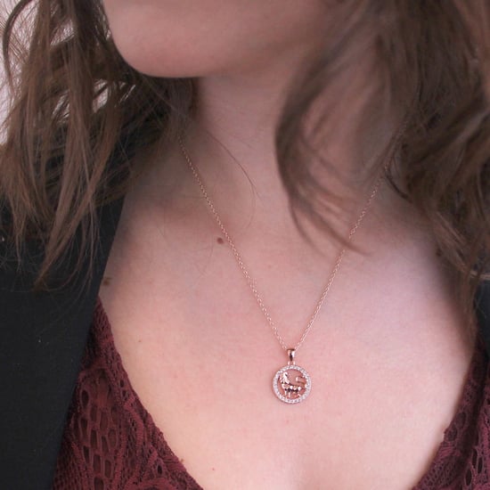 Anhänger mit Sternzeichen Löwe - Roségold und Kristall - Image 2