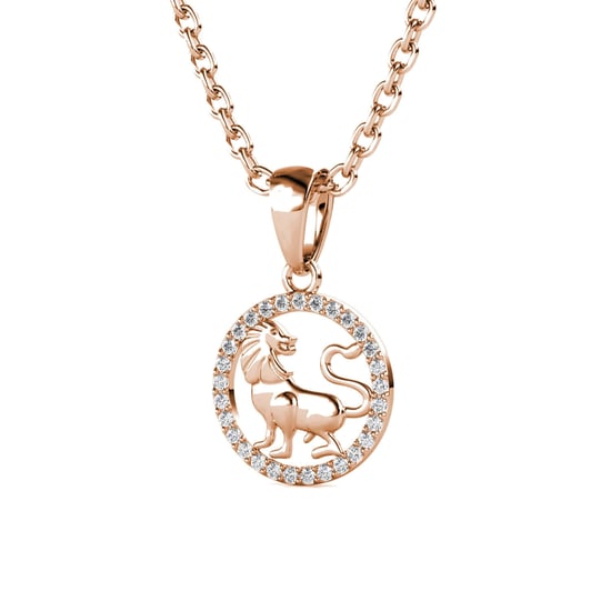 Anhänger mit Sternzeichen Löwe - Roségold und Kristall - Image 3