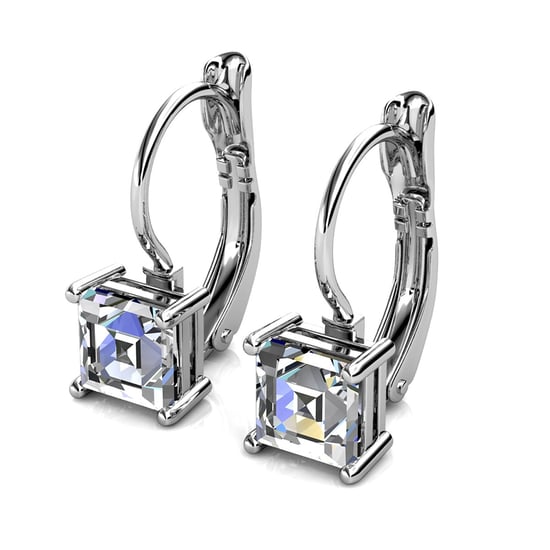 Quadratische Ohrringe - Silber und Kristall - Image 4