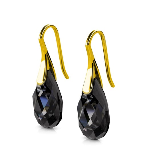 Tropfenförmige Hakenohrringe - Gold und Schwarz - Image 4