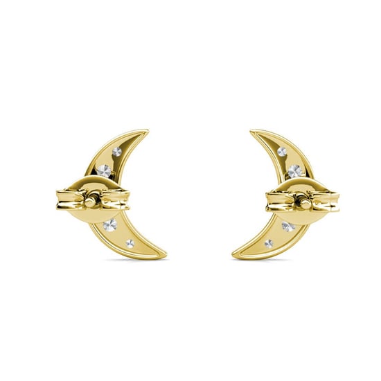 Halbmond-Ohrringe - Gold und Kristall - Image 4