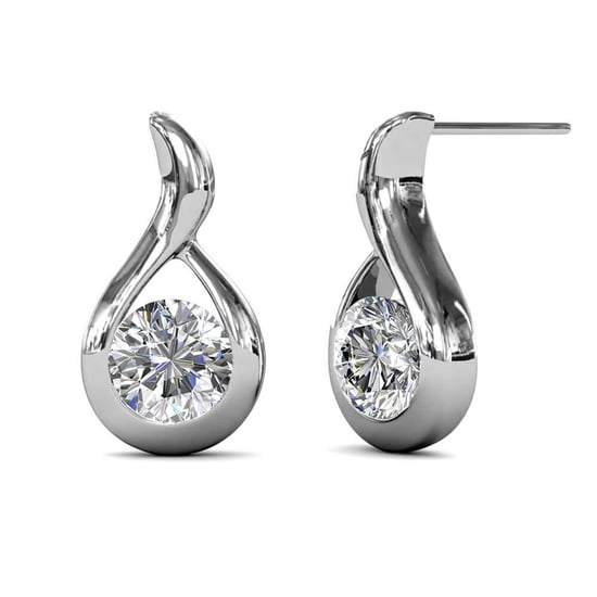 Gewellte Ohrringe - Silber und Kristall - Image 1