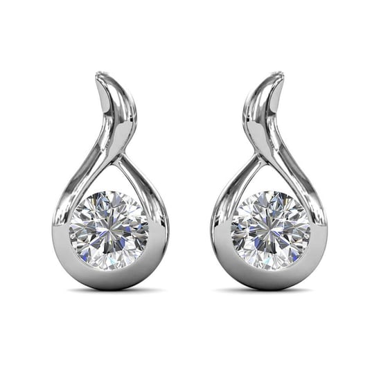 Gewellte Ohrringe - Silber und Kristall - Image 2