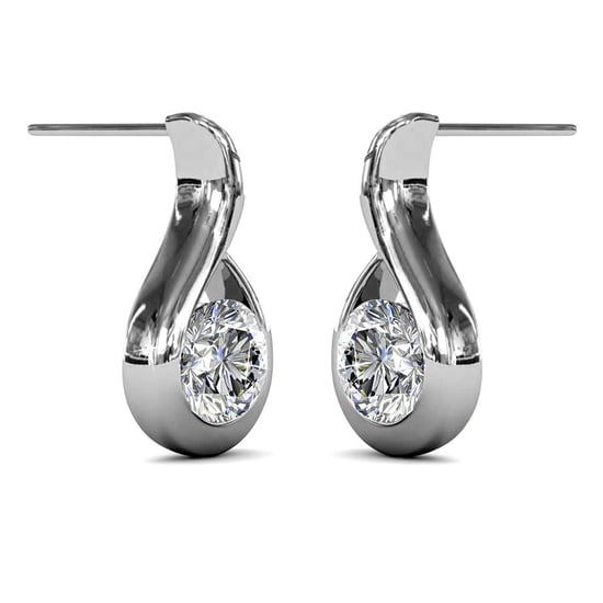 Gewellte Ohrringe - Silber und Kristall - Image 3