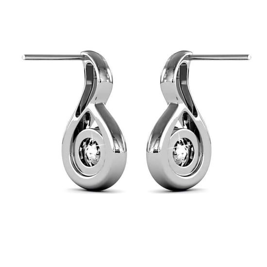 Gewellte Ohrringe - Silber und Kristall - Image 4