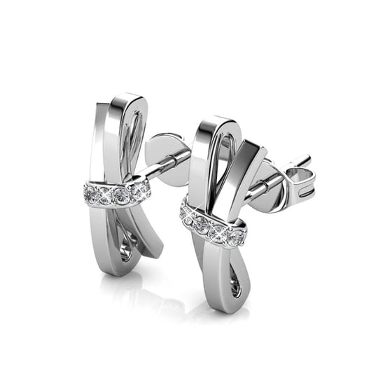 Leuchtende Schleifenohrringe - Silber und Kristall - Image 3