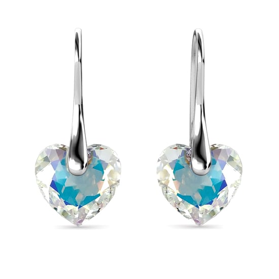 Kristalline Herz Ohrringe - Silber und glänzendes Weiß - Image 3