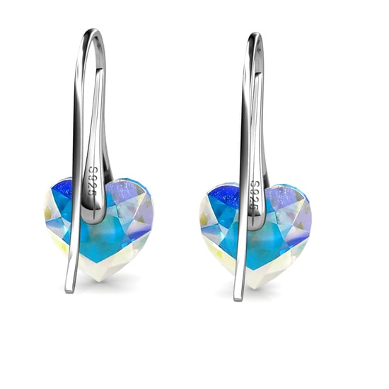 Kristalline Herz Ohrringe - Silber und glänzendes Weiß - Image 5