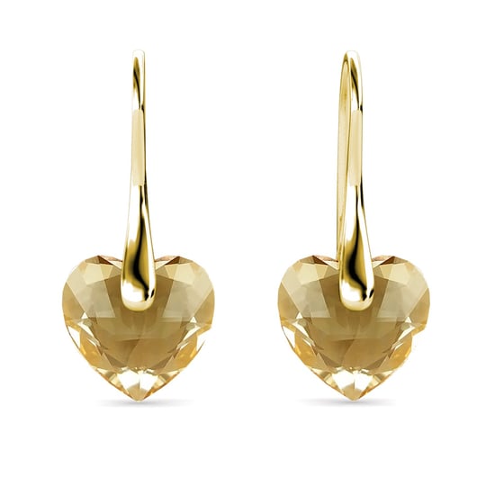 Kristalline Herz Ohrringe - Gold und Bernstein - Image 3