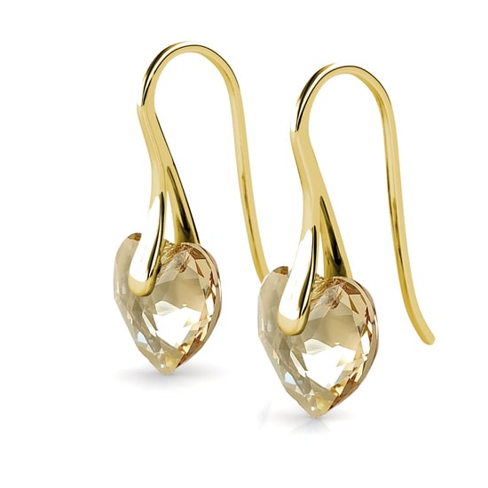 Kristalline Herz Ohrringe - Gold und Bernstein - Image 4