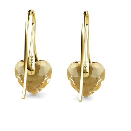Kristalline Herz Ohrringe - Gold und Bernstein - Image 5