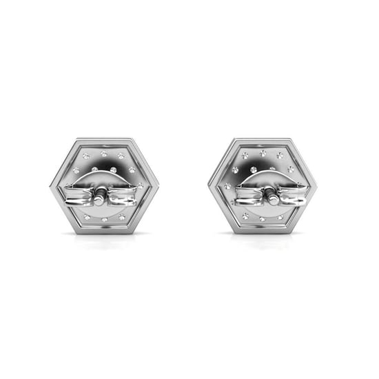 Sechseck-Ohrringe - Silber und Kristall - Image 5