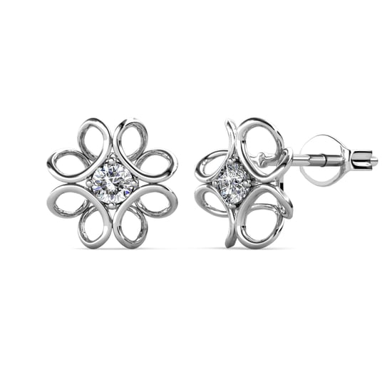 Narzissen Ohrringe - Silber und Kristall - Image 1