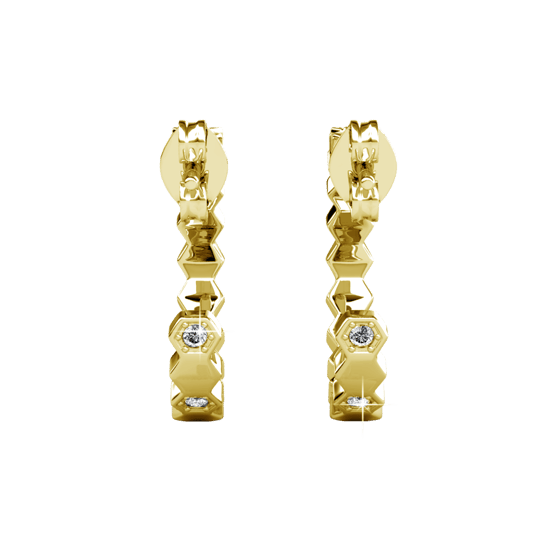 Gebogene Ohrringe - Gold und Kristall - Image 5