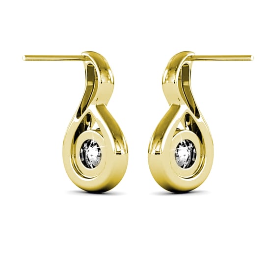 Gewellte Ohrringe - Gold und Kristall - Image 4