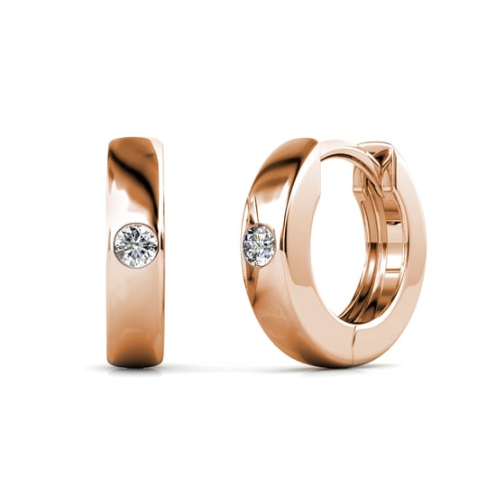 Ringe Ohrringe - Roségold und Kristall - Image 1