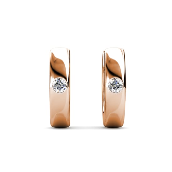Ringe Ohrringe - Roségold und Kristall - Image 3