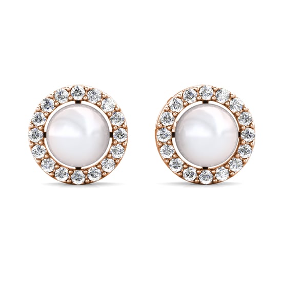 Circlet Perlenohrringe - Roségold und Kristall - Image 2