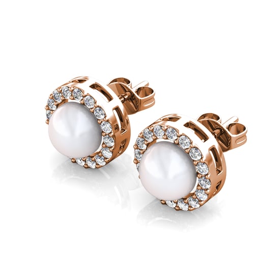 Circlet Perlenohrringe - Roségold und Kristall - Image 3