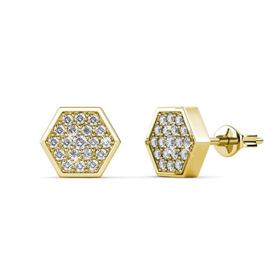 Sechseck-Ohrringe - Gold und Kristall - Image 1