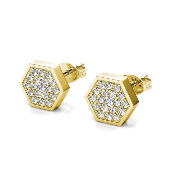 Sechseck-Ohrringe - Gold und Kristall - Image 4