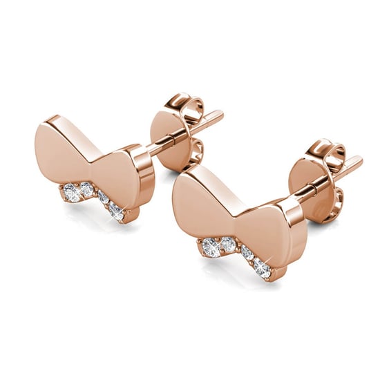 Schmetterlingsschleifen-Ohrringe - Roségold und Kristall - Image 3