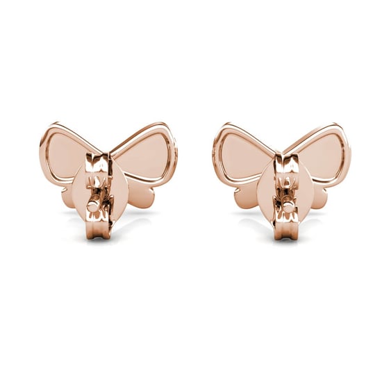 Schmetterlingsschleifen-Ohrringe - Roségold und Kristall - Image 4