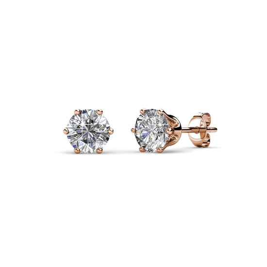 Solitaire S Ohrringe - Roségold und Kristall - Image 1