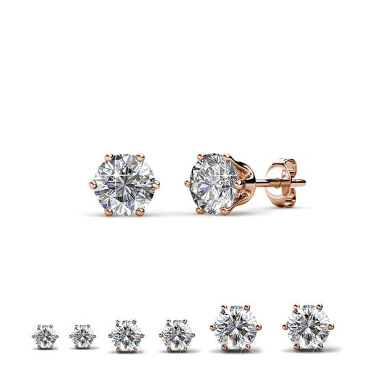Solitaire S Ohrringe - Roségold und Kristall - Image 3