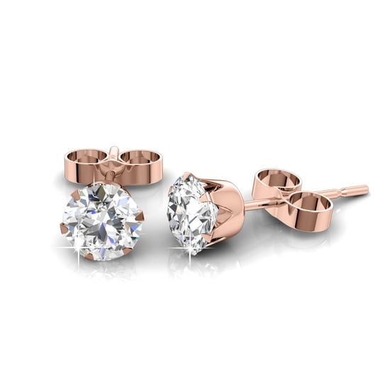 Solitaire S Ohrringe - Roségold und Kristall - Image 4