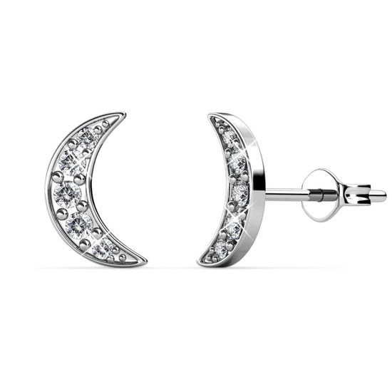Halbmond-Ohrringe - Silber und Kristall - Image 1