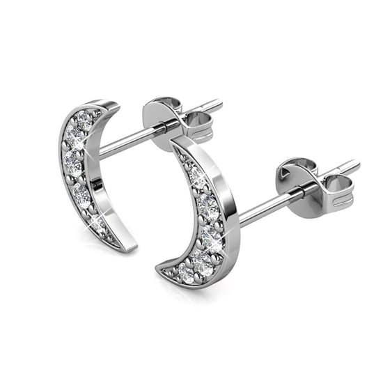 Halbmond-Ohrringe - Silber und Kristall - Image 3